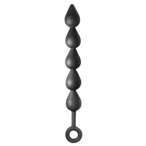 Чёрная анальная цепочка Black Edition Anal Super Beads - 40 см.