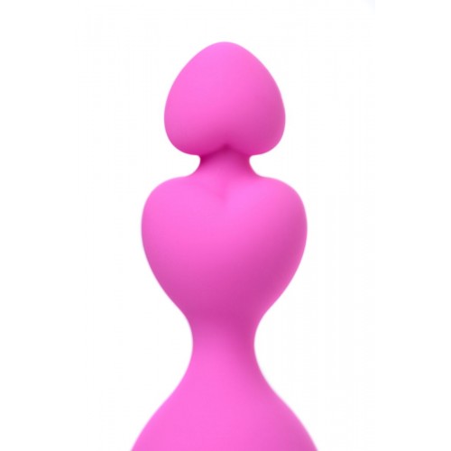 Розовая силиконовая анальная цепочка Sweety - 18,5 см.